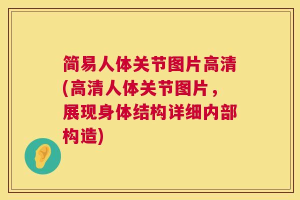 简易人体关节图片高清(高清人体关节图片,展现身体结构详细内部构造)