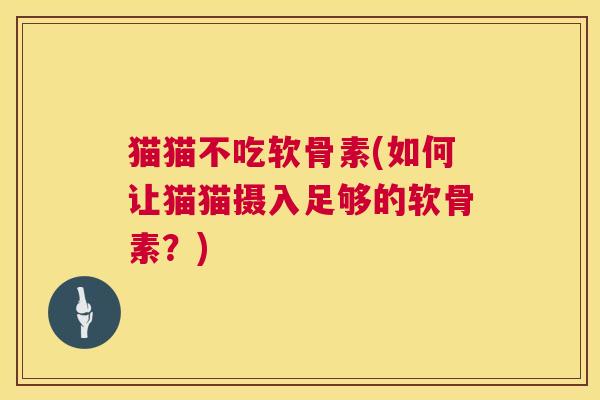 猫猫不吃软骨素(如何让猫猫摄入足够的软骨素？)