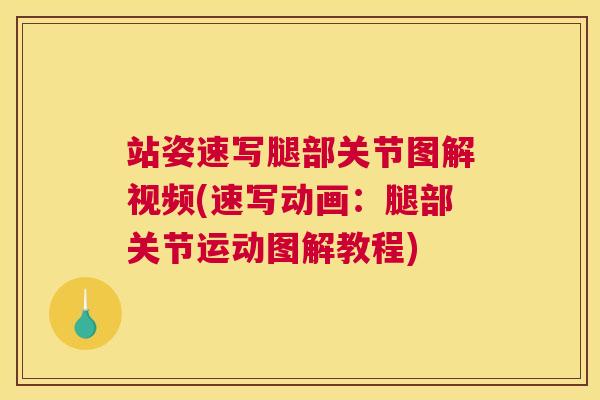 站姿速写腿部关节图解视频(速写动画:腿部关节运动图解教程)