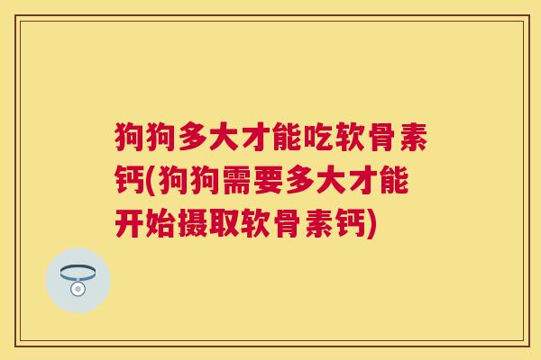 狗狗多大才能吃软骨素钙(狗狗需要多大才能开始摄取软骨素钙)