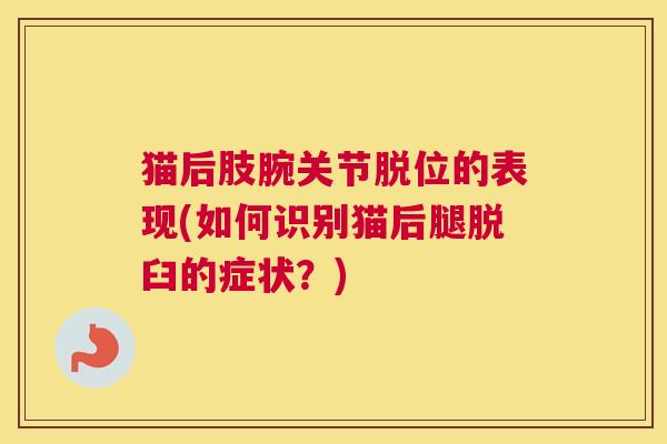 猫后肢腕关节脱位的表现(如何识别猫后腿脱臼的症状？)