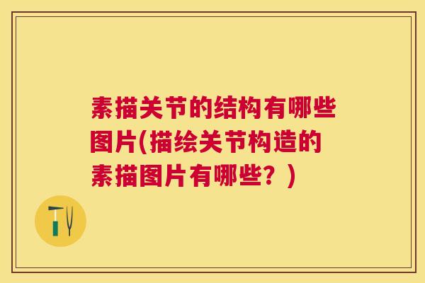 素描关节的结构有哪些图片(描绘关节构造的素描图片有哪些?)
