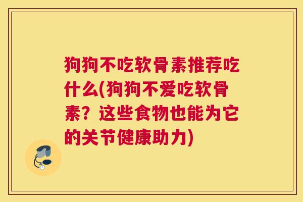 狗狗不吃软骨素推荐吃什么(狗狗不爱吃软骨素?这些食物也能为它的关节健康助力)