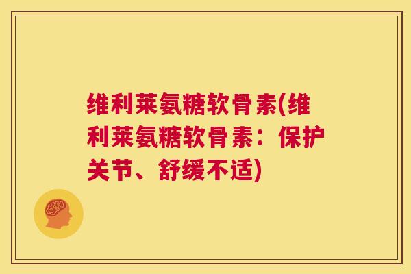 维利莱氨糖软骨素(维利莱氨糖软骨素：保护关节、舒缓不适)