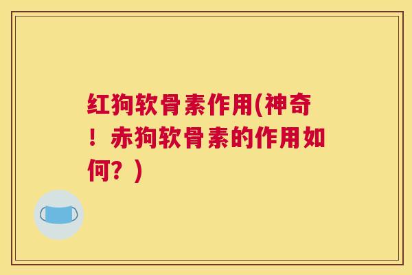 红狗软骨素作用(神奇!赤狗软骨素的作用如何?)