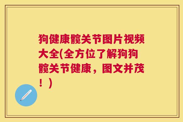 狗健康髋关节图片视频大全(全方位了解狗狗髋关节健康，图文并茂！)