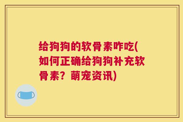 给狗狗的软骨素咋吃(如何正确给狗狗补充软骨素?萌宠资讯) 给狗狗的软骨素咋吃(如何正确给狗狗补充软骨素?萌宠资讯)