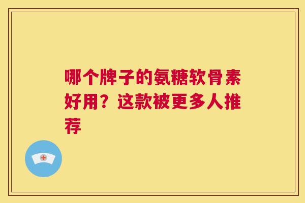 哪个牌子的氨糖软骨素好用？这款被更多人推荐