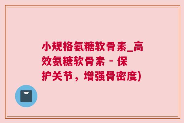 小规格氨糖软骨素_高效氨糖软骨素 - 保护关节,增强骨密度)