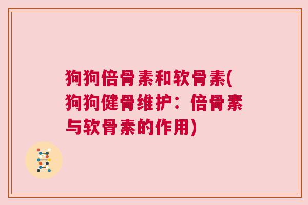 狗狗倍骨素和软骨素(狗狗健骨维护:倍骨素与软骨素的作用)