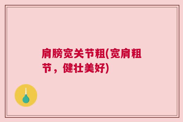 肩膀宽关节粗(宽肩粗节,健壮美好)