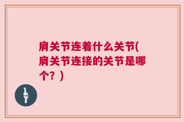 肩关节连着什么关节(肩关节连接的关节是哪个?) 肩关节连着什么关节(肩关节连接的关节是哪个?)