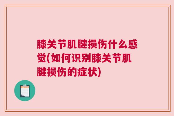 膝关节肌腱损伤什么感觉(如何识别膝关节肌腱损伤的症状)