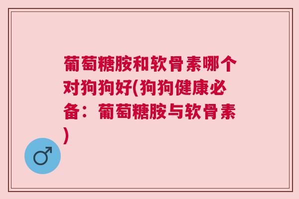 葡萄糖胺和软骨素哪个对狗狗好(狗狗健康必备:葡萄糖胺与软骨素)