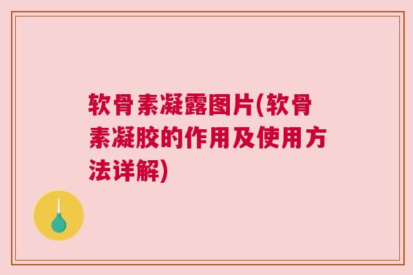 软骨素凝露图片(软骨素凝胶的作用及使用方法详解) 软骨素凝露图片(软骨素凝胶的作用及使用方法详解)
