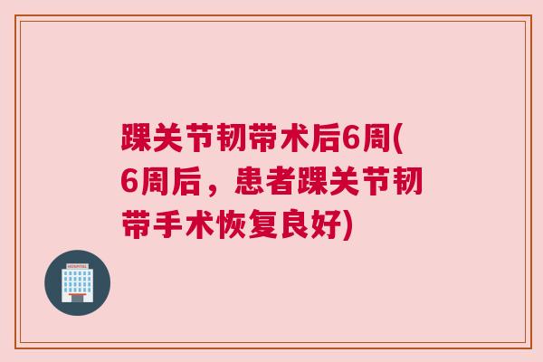 踝关节韧带术后6周(6周后,患者踝关节韧带手术恢复良好) 踝关节韧带术后6周(6周后,患者踝关节韧带手术恢复良好)