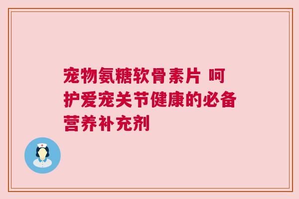 宠物氨糖软骨素片 呵护爱宠关节健康的必备营养补充剂