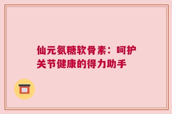 仙元氨糖软骨素:呵护关节健康的得力助手