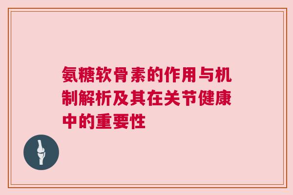 氨糖软骨素的作用与机制解析及其在关节健康中的重要性