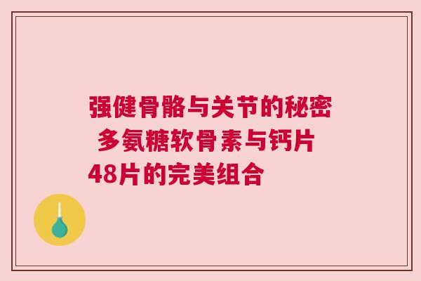 强健骨骼与关节的秘密 多氨糖软骨素与钙片48片的完美组合