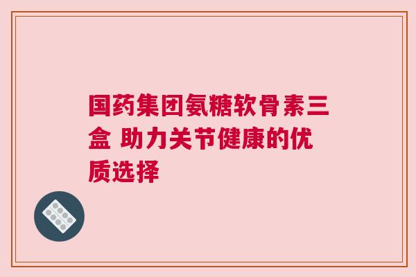 国药集团氨糖软骨素三盒 助力关节健康的优质选择