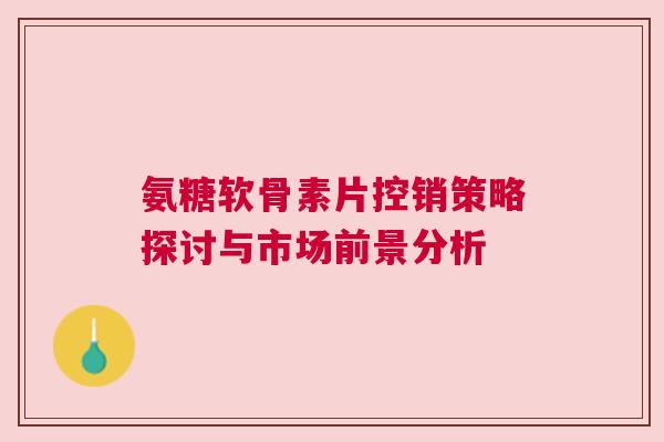 氨糖软骨素片控销策略探讨与市场前景分析 氨糖软骨素片控销策略探讨与市场前景分析