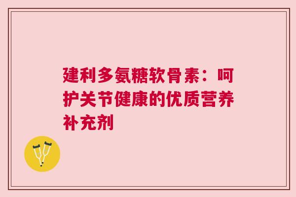 建利多氨糖软骨素:呵护关节健康的优质营养补充剂