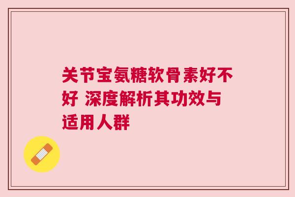 关节宝氨糖软骨素好不好 深度解析其功效与适用人群 关节宝氨糖软骨素好不好 深度解析其功效与适用人群
