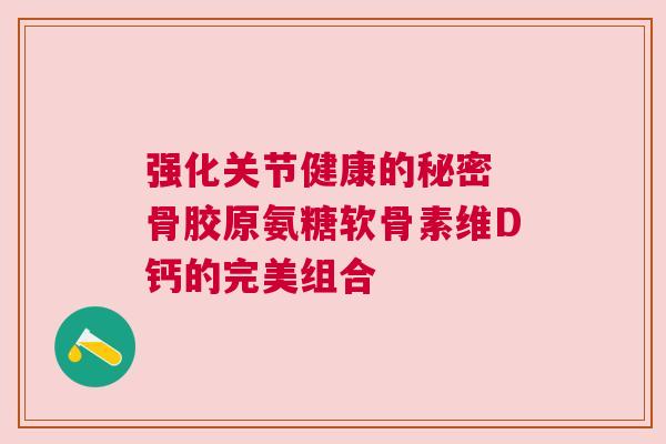 强化关节健康的秘密 骨胶原氨糖软骨素维D钙的完美组合