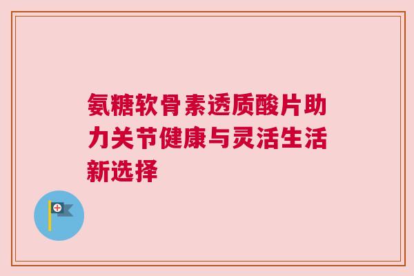 氨糖软骨素透质酸片助力关节健康与灵活生活新选择 氨糖软骨素透质酸片助力关节健康与灵活生活新选择