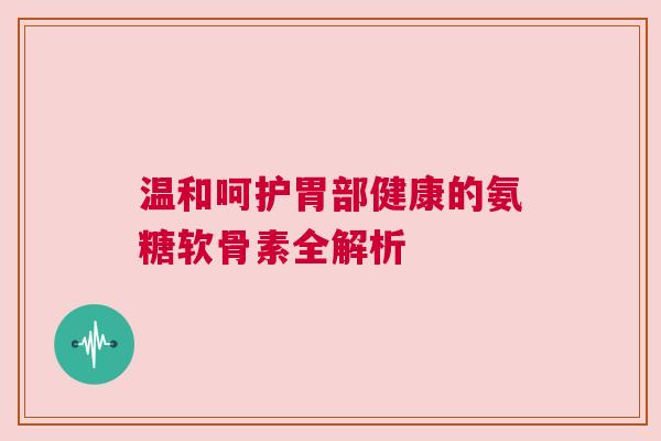 温和呵护胃部健康的氨糖软骨素全解析