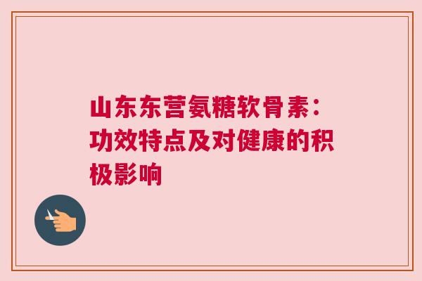 山东东营氨糖软骨素：功效特点及对健康的积极影响