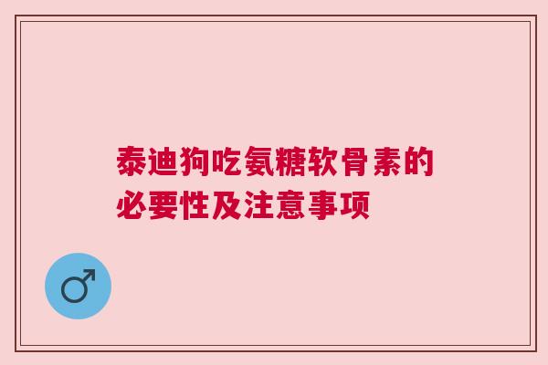 泰迪狗吃氨糖软骨素的必要性及注意事项