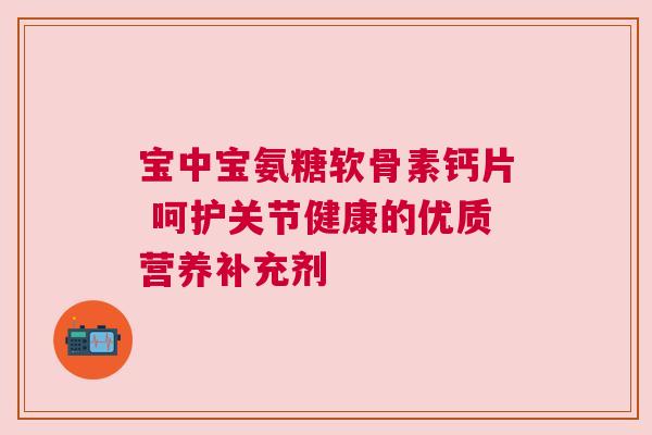 宝中宝氨糖软骨素钙片 呵护关节健康的优质营养补充剂