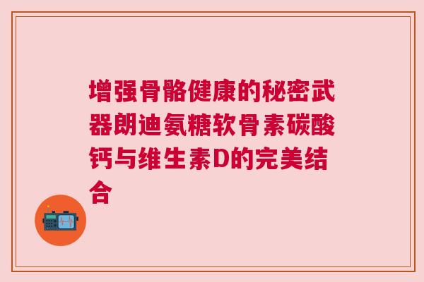 增强骨骼健康的秘密武器朗迪氨糖软骨素碳酸钙与维生素D的完美结合
