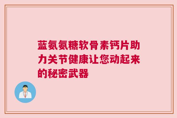 蓝氨氨糖软骨素钙片助力关节健康让您动起来的秘密武器