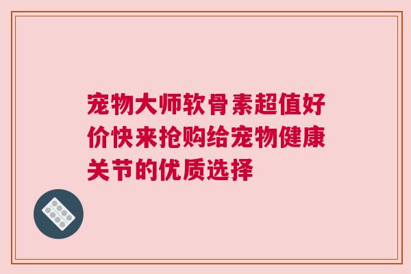 宠物大师软骨素超值好价快来抢购给宠物健康关节的优质选择