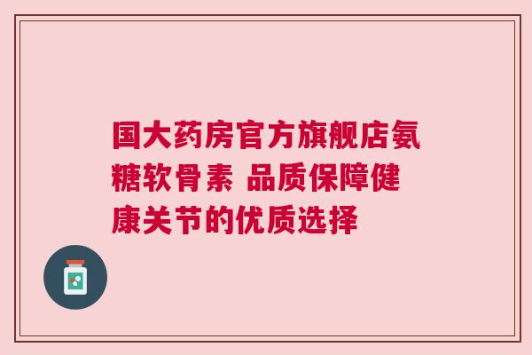 国大药房官方旗舰店氨糖软骨素 品质保障健康关节的优质选择
