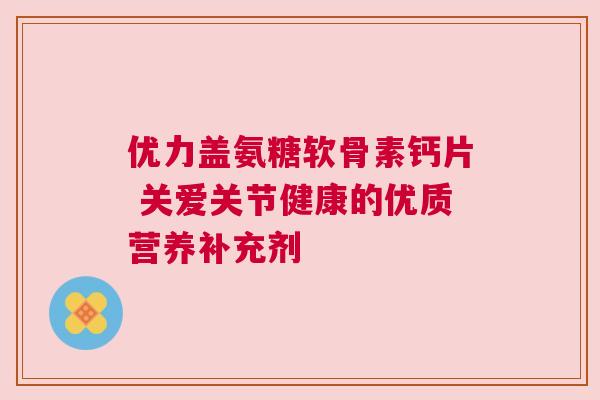 优力盖氨糖软骨素钙片 关爱关节健康的优质营养补充剂 优力盖氨糖软骨素钙片 关爱关节健康的优质营养补充剂