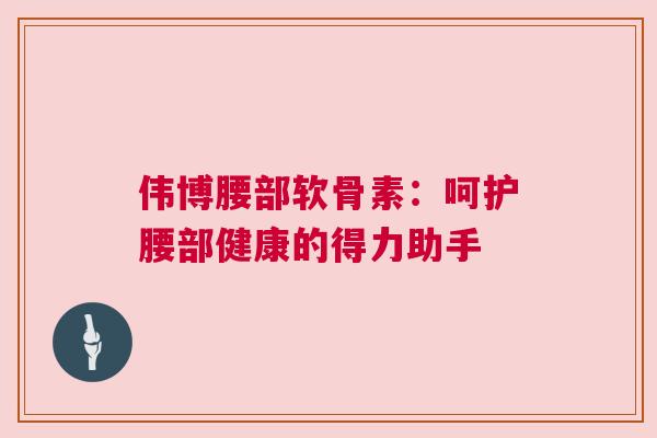 伟博腰部软骨素：呵护腰部健康的得力助手