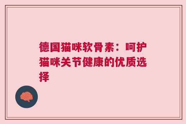 德国猫咪软骨素：呵护猫咪关节健康的优质选择