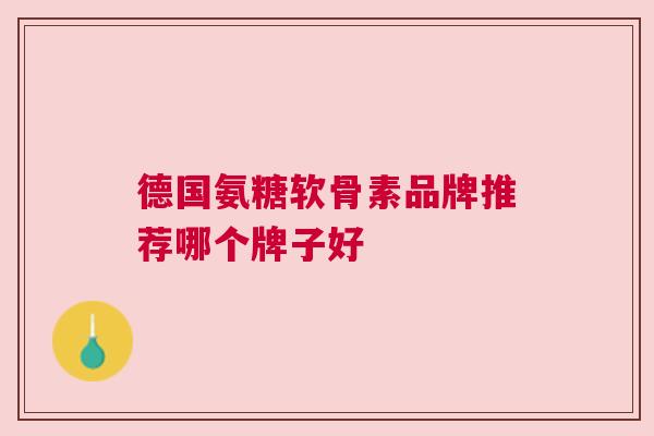 德国氨糖软骨素品牌推荐哪个牌子好
