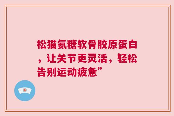 松猫氨糖软骨胶原蛋白,让关节更灵活,轻松告别运动疲惫”