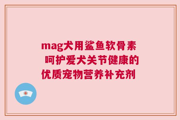 mag犬用鲨鱼软骨素 呵护爱犬关节健康的优质宠物营养补充剂
