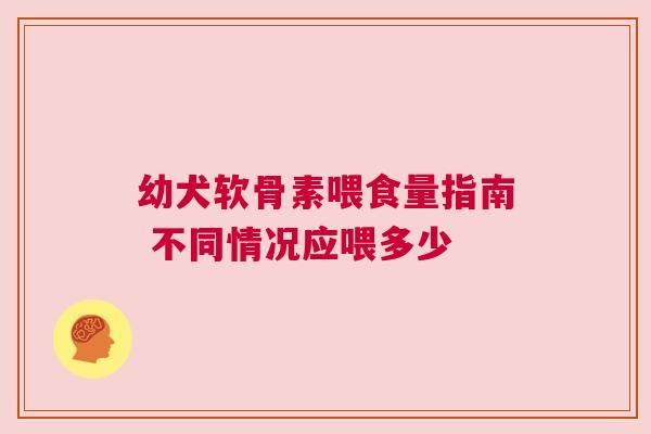 幼犬软骨素喂食量指南 不同情况应喂多少