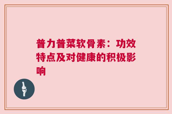 普力普菜软骨素：功效特点及对健康的积极影响