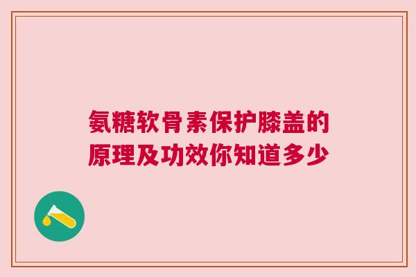 氨糖软骨素保护膝盖的原理及功效你知道多少
