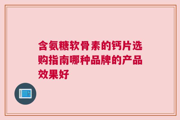 含氨糖软骨素的钙片选购指南哪种品牌的产品效果好