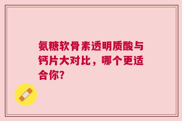 氨糖软骨素透明质酸与钙片大对比，哪个更适合你？