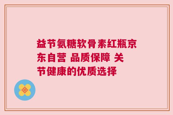 益节氨糖软骨素红瓶京东自营 品质保障 关节健康的优质选择